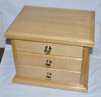 Working Tools set [silverplated] in 3 Drawer Cabinet [Oak]